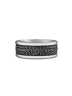 Streamline® Three Row Band Ring with Pavé Black Diamonds