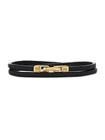 Streamline Double Wrap Bracelet Black Leather
