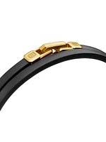Streamline Double Wrap Bracelet Black Leather