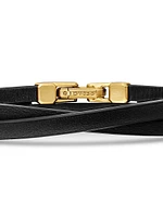 Streamline Double Wrap Bracelet Black Leather