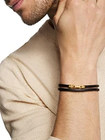 Streamline Double Wrap Bracelet Black Leather