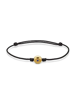 Evil Eye Cord Bracelet with 18K Yellow Gold