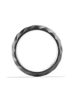 Modern Cable Band Ring Black Titanium, 9mm
