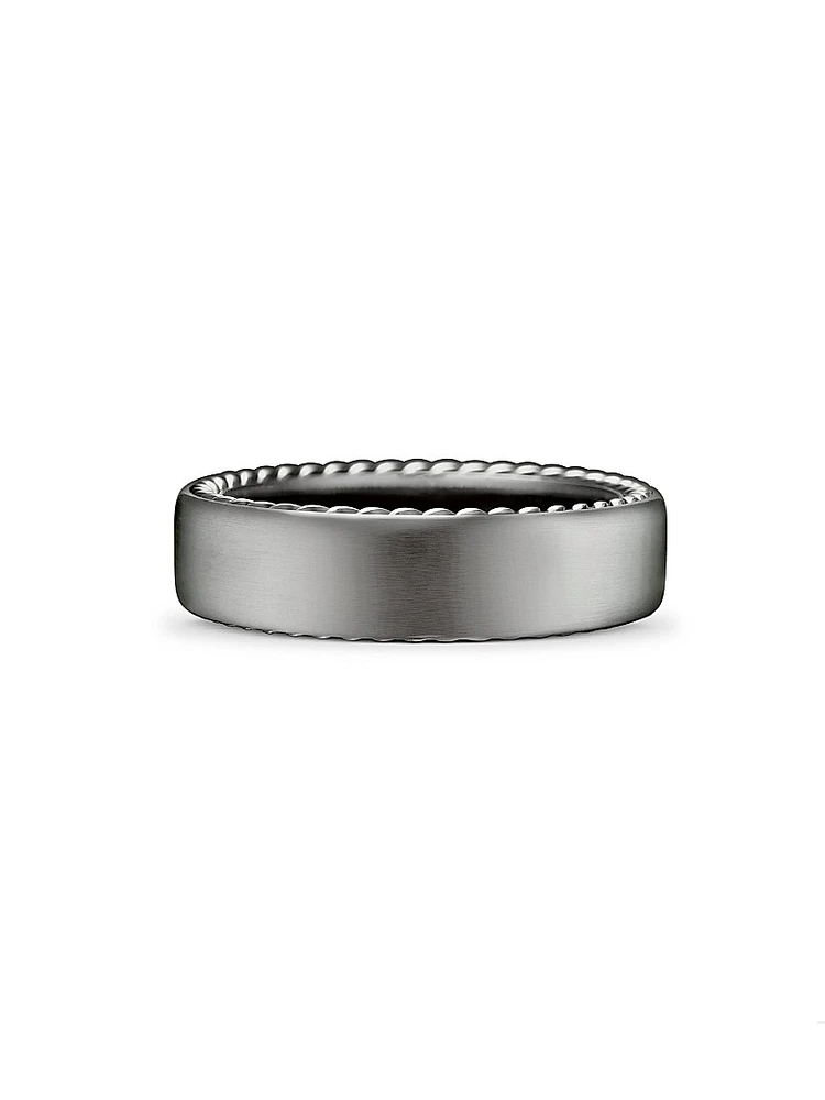 Streamline Band Ring Grey Titanium