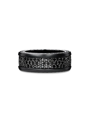 Streamline® Three Row Band Ring Black Titanium with Pavé Diamonds