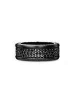 Streamline® Three Row Band Ring Black Titanium with Pavé Diamonds