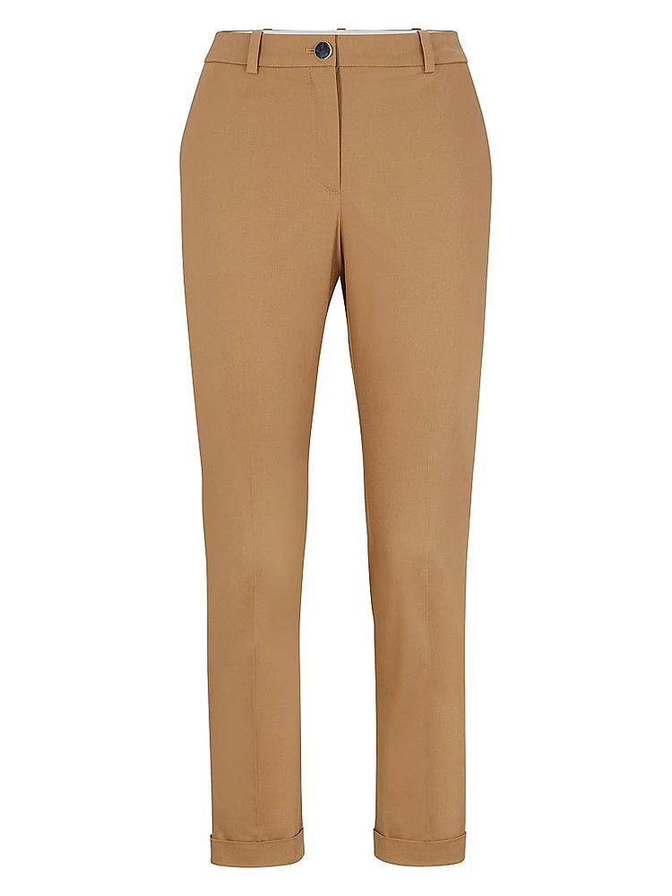Regular Fit Trousers Stretch Cotton Twill