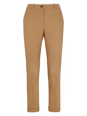 Regular Fit Trousers Stretch Cotton Twill