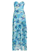 Corinna Floral Strapless Maxi Dress