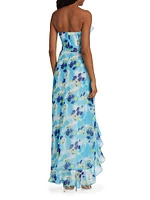Corinna Floral Strapless Maxi Dress