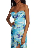 Corinna Floral Strapless Maxi Dress