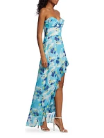 Corinna Floral Strapless Maxi Dress