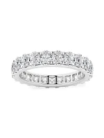 14K White Gold & 3.00 TCW Princess-Cut Natural Diamond Eternity Band