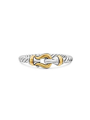 Petite Buckle Ring with 18K Yellow Gold
