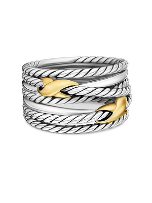 Double X Crossover Ring Sterling Silver