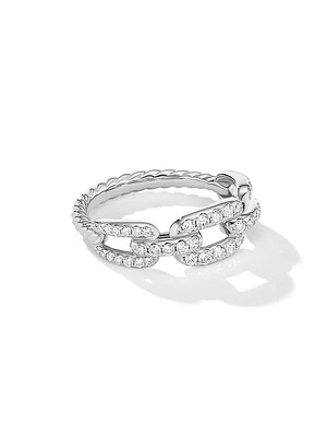 Stax Chain Link Ring 18K White Gold