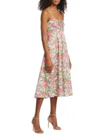 Floral Ruched Midi-Dress