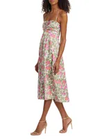 Floral Ruched Midi-Dress