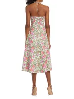 Floral Ruched Midi-Dress