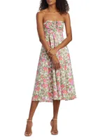Floral Ruched Midi-Dress