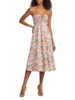 Floral Ruched Midi-Dress