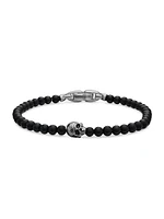 Memento Mori Skull Station Bracelet Sterling Silver