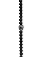 Memento Mori Skull Station Bracelet Sterling Silver