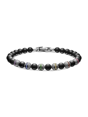 Spiritual Beads Rainbow Bracelet Sterling Silver