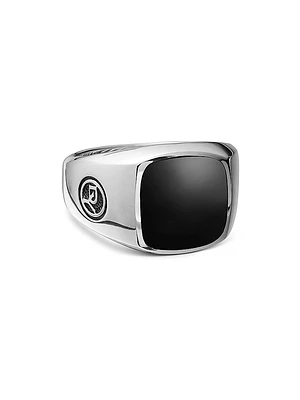 Exotic Stone Signet Ring Sterling Silver