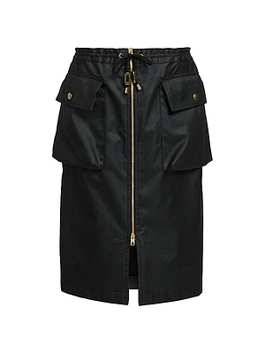 Coated Cargo Midi-Skirt