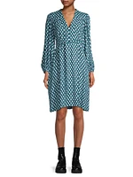 Aceti Geometric Long-Sleeve Minidress