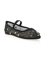 Leonie Crystal Mesh Ballet Flats
