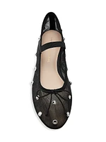 Leonie Crystal Mesh Ballet Flats