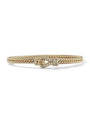 Thoroughbred Loop Bracelet In 18K Yellow Gold With TCW Pavé Diamonds