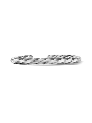 Cable Edge Cuff In Sterling Silver