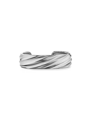 Cable Edge Bracelet In Sterling Silver