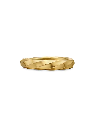 Cable Edge Band Ring 18K Yellow Gold, 4mm