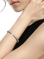 Cable Edge Bracelet Sterling Silver With Pavé Diamonds