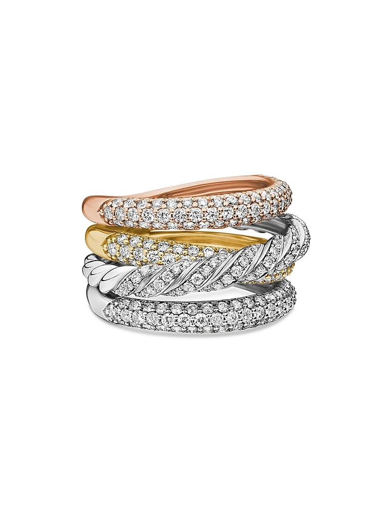 Pavé Four Row Ring 18K Gold