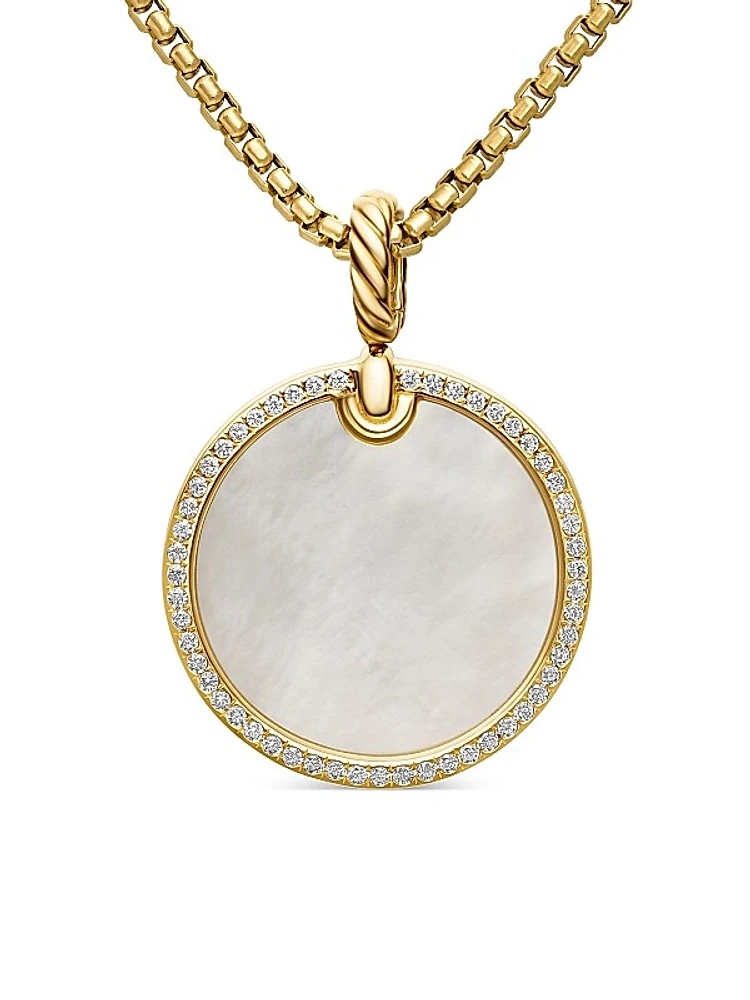 DY Elements Disc Pendant in 18K Yellow Gold