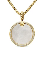 DY Elements Disc Pendant in 18K Yellow Gold
