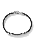 Pyramid ID Bracelet in Black Leather