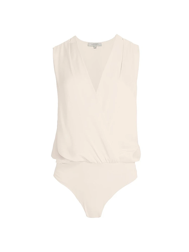 Date Satin Surplice Bodysuit