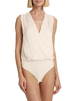 Date Satin Surplice Bodysuit