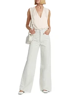 Date Satin Surplice Bodysuit