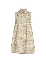 Zebra-Print Denim Minidress