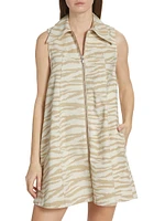 Zebra-Print Denim Minidress