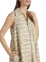 Zebra-Print Denim Minidress
