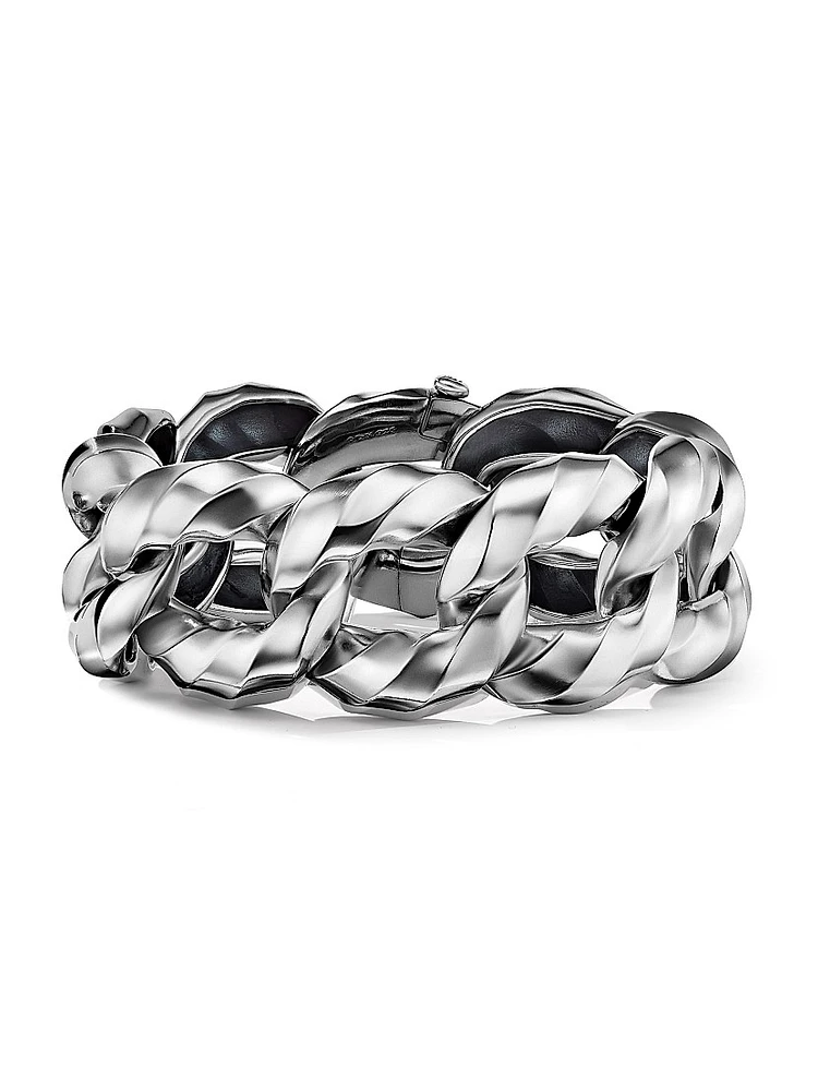 Cable Edge Curb-Chain Bracelet Sterling Silver