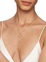 Petite Infinity Pendant Necklace in 18K Yellow Gold with Diamonds, 18mm
